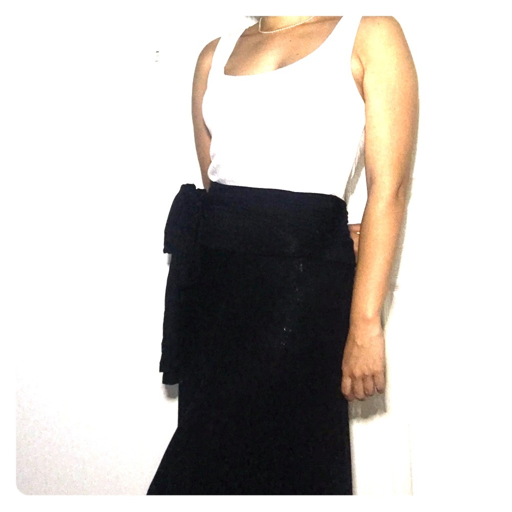 Black Asymmetrical Maxi Skirt
